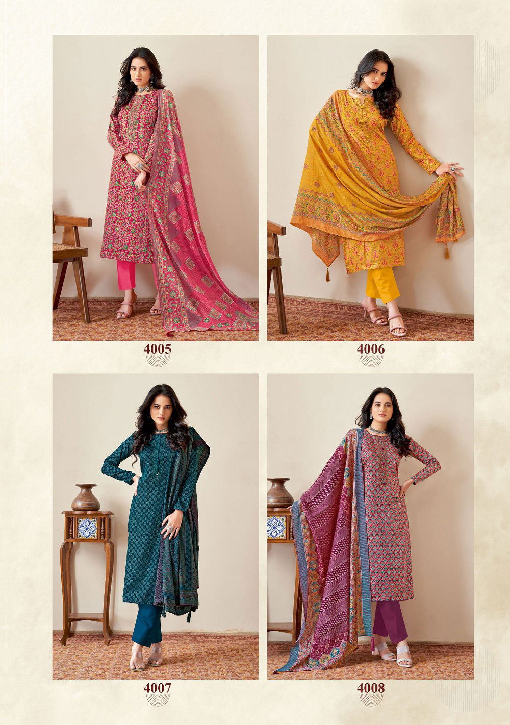 Kalki Vol 4 By Suryajyoti Jam Satin Dress Material Catalog
